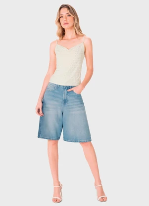 Enfim - Blusa Slim com Strass Off White - ENFIM