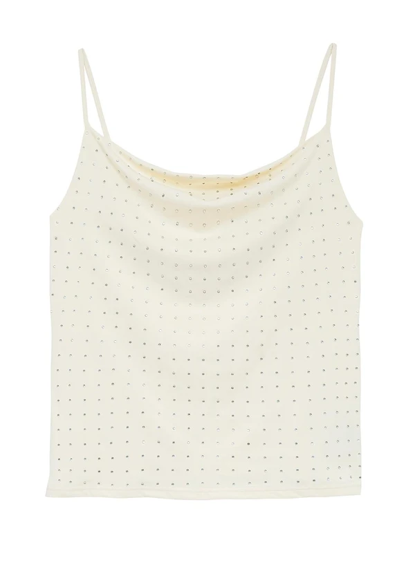 Enfim - Blusa Slim com Strass Off White 3