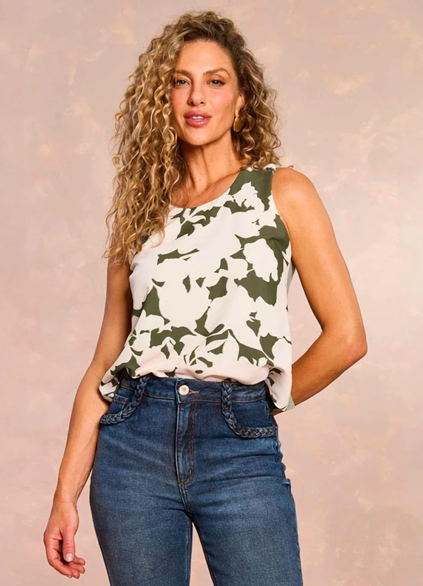 Doce Trama - Blusa Soft Garden em Tricot Flamê Estampado