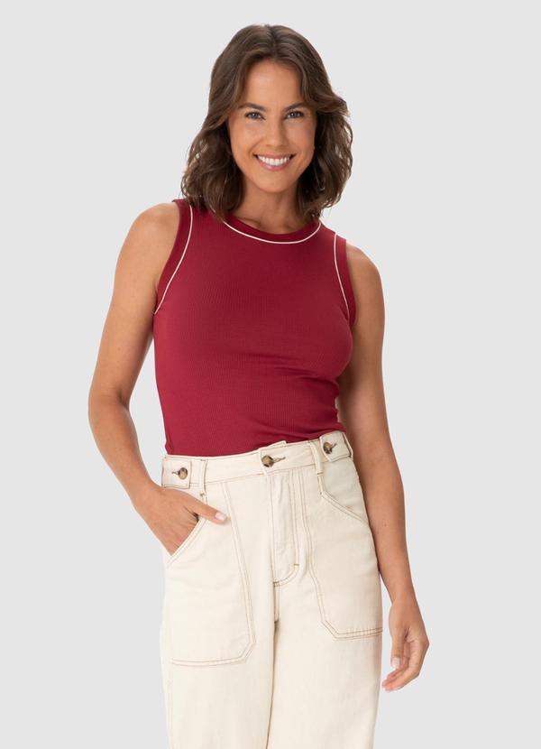 Malwee - Blusa Tradicional Canelada Vermelho