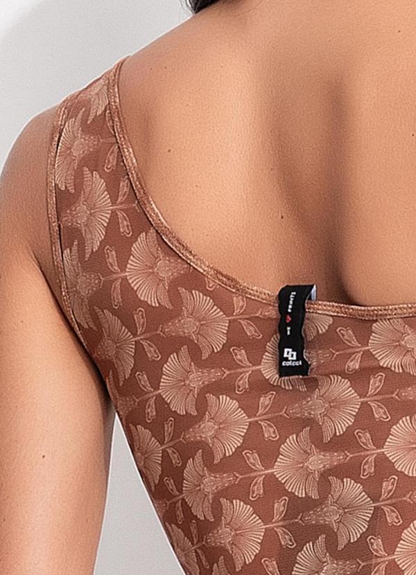 Colcci - Blusa Tule Estampada Marrom 9