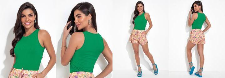 Blusa Verde em Canelado