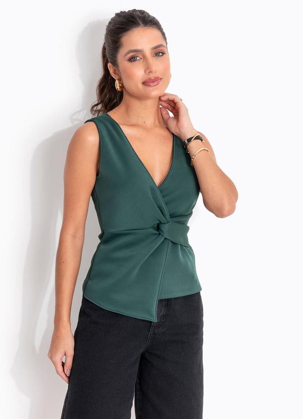 Blusa Verde em Malha Estruturada