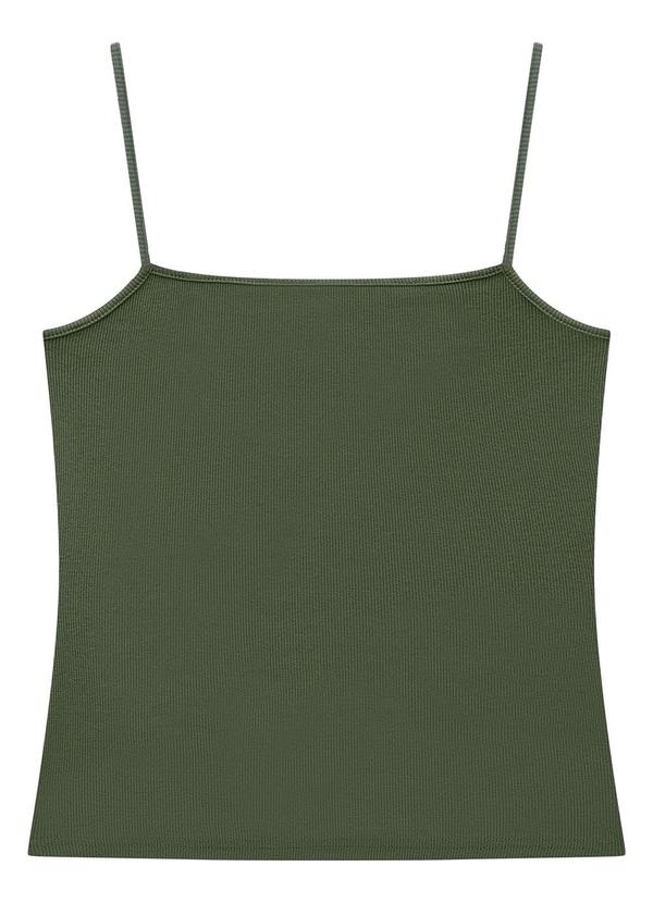 Enfim - Blusa Verde Militar Justa com Pingente