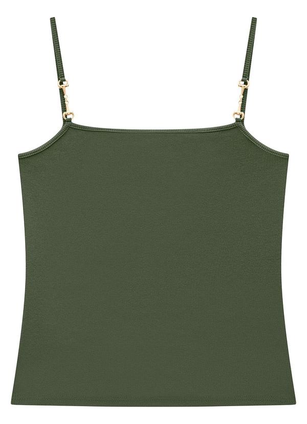 Enfim - Blusa Verde Militar Justa com Pingente 2