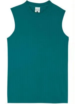 Malwee - Blusa Verde Petróleo Canelada Feminino - MALWEE