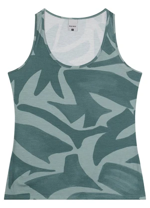 Malwee - Blusa Verde Tropical em Viscose Conforto - MALWEE