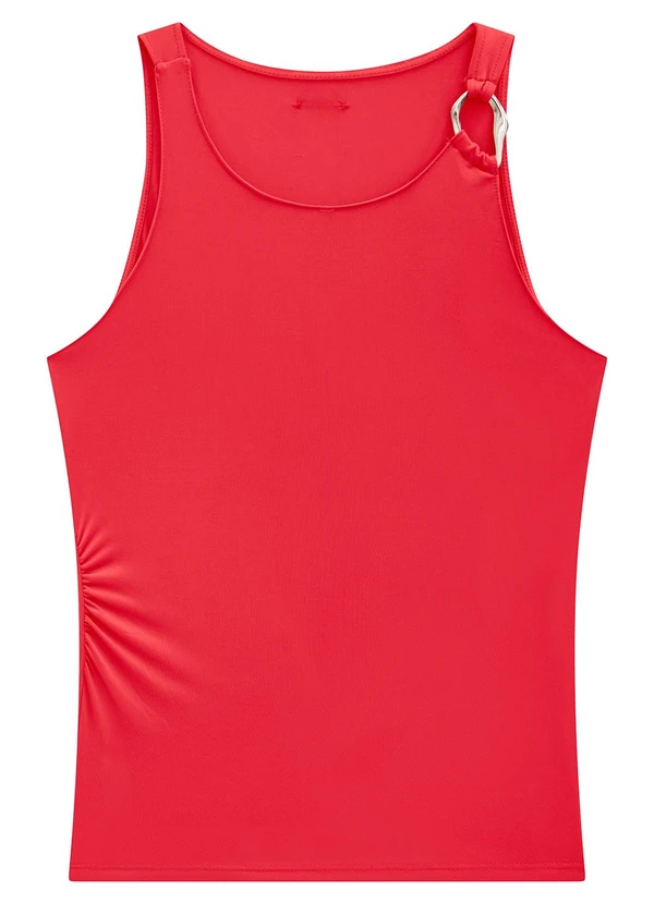 Enfim - Blusa Vermelha Assimétrica em Jersey 3