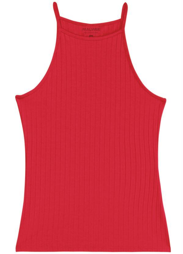 Malwee - Blusa Vermelha Cavada Canelada