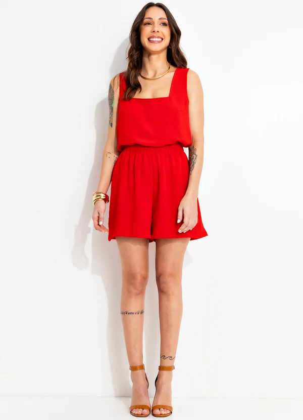 Bimini - Blusa Vermelho em Crepe Plano 5