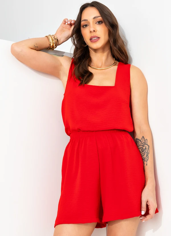 Bimini - Blusa Vermelho em Crepe Plano 6