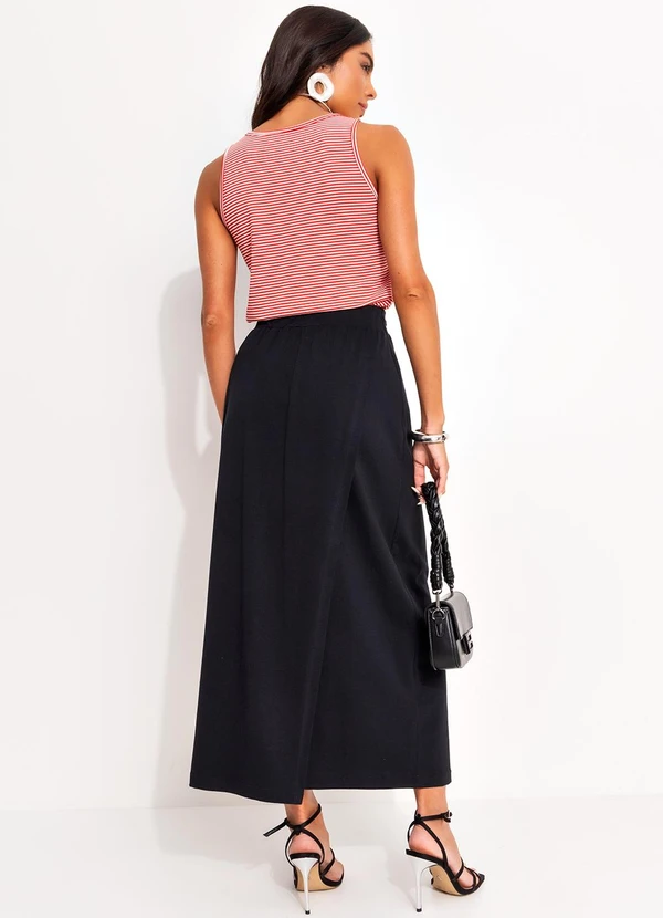 Bimini - Blusa Vermelho em Meia Malha Listrada 4