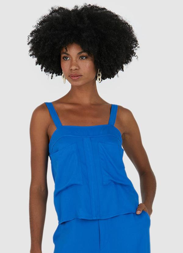 Malwee - Blusa Viscose Sarjada Feminina Azul Anil