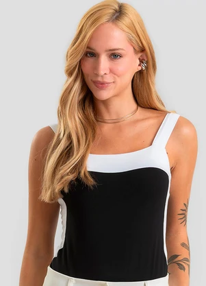 Dianna - Body de Alça Feminino em Cotton Leve Preto - DIANNA