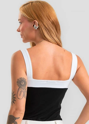 Dianna - Body de Alça Feminino em Cotton Leve Preto - DIANNA