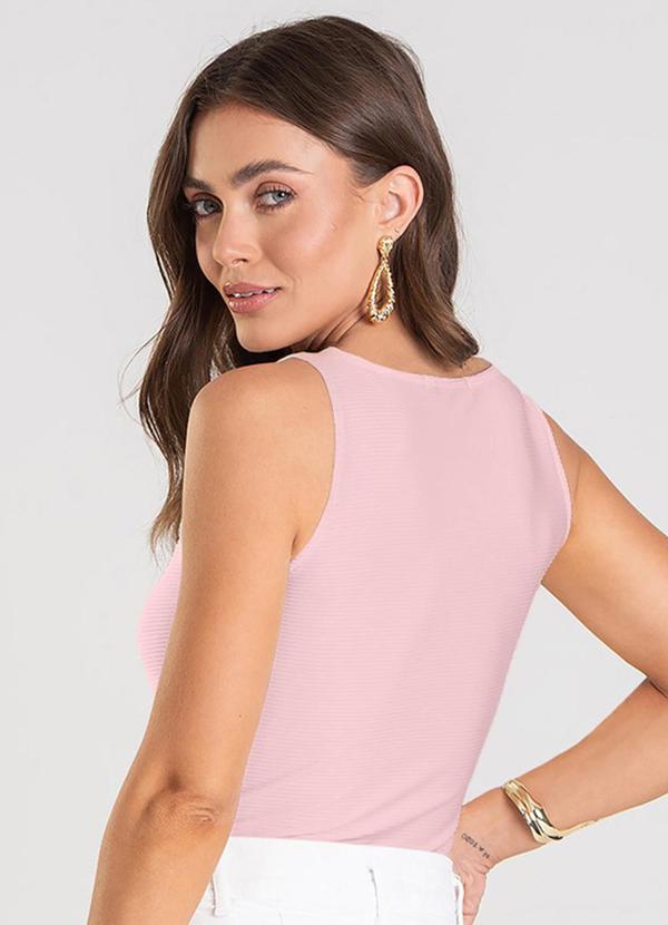 Dianna - Body Feminino Canelado Rosa 2