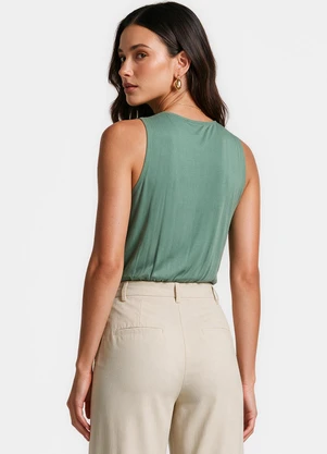 Dianna - Body Feminino Decote Transpassado Verde - DIANNA