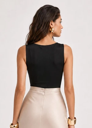 Rovitex - Body Feminino Regata Degagê Preto - ROVITEX