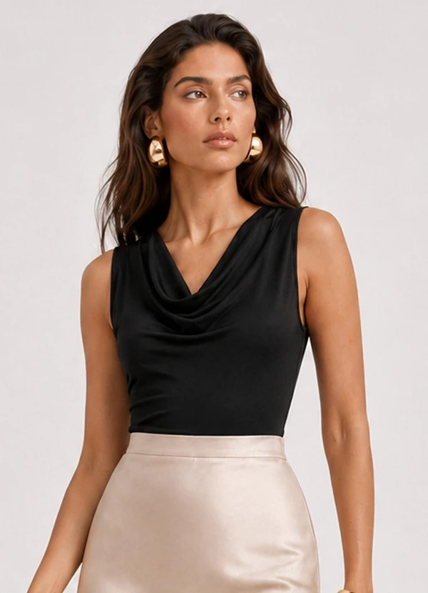 Rovitex - Body Feminino Regata Degagê Preto