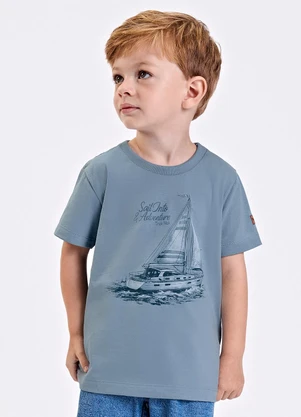 Trick Nick - Camiseta Verão Menino Meia Malha Azul - TRICK NICK