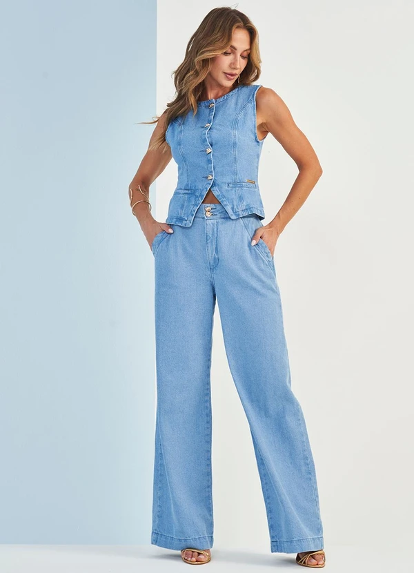 Doce Trama - Colete Brisamar em Jeans Azul 3