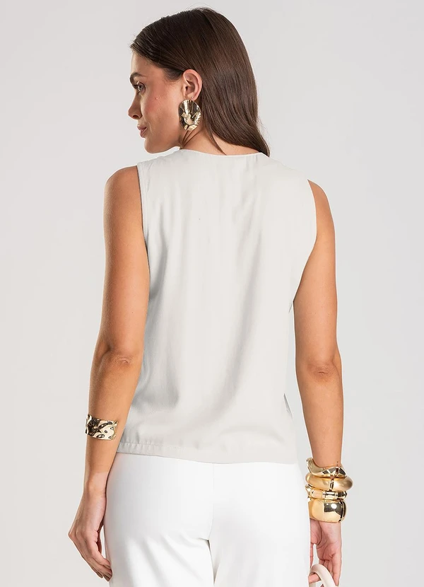 Dianna - Colete Feminino em Tecido Viscose Bege 2