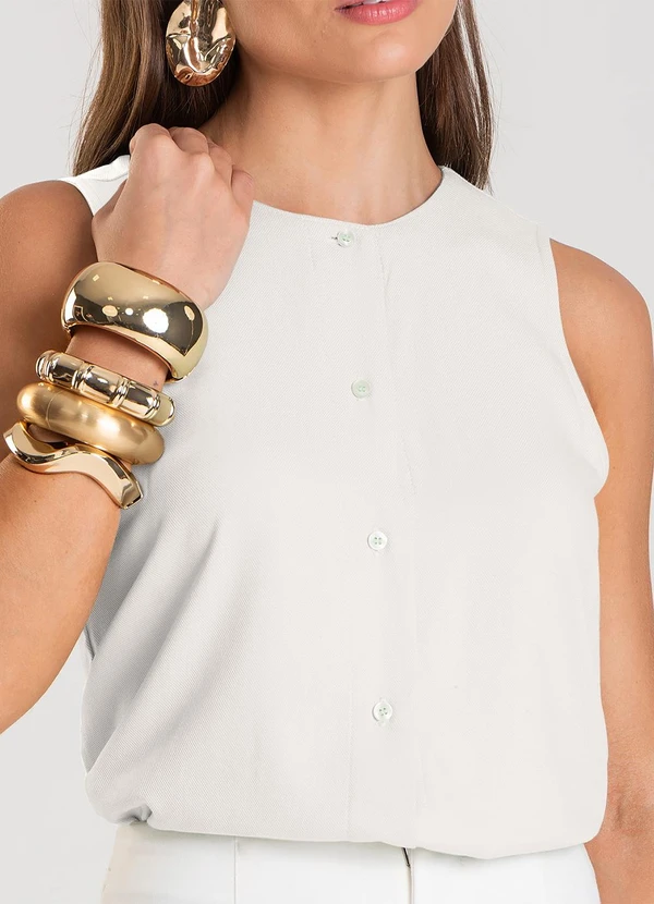 Dianna - Colete Feminino em Tecido Viscose Bege 4