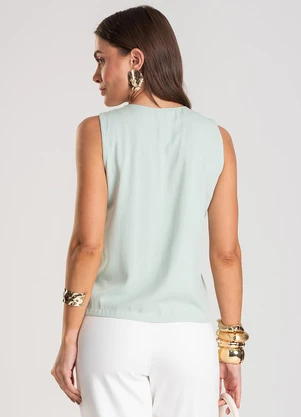 Dianna - Colete Feminino em Tecido Viscose Verde - DIANNA