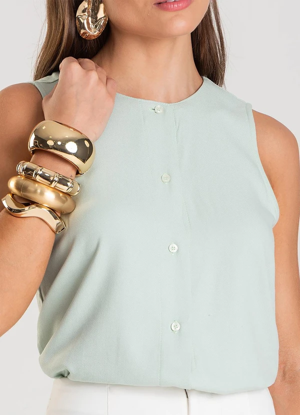 Dianna - Colete Feminino em Tecido Viscose Verde 4