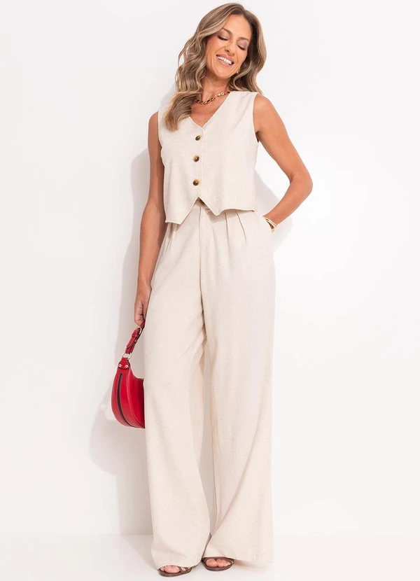 bonprix - Colete Off White em Linho 8