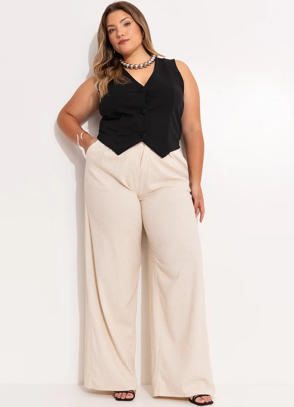 Quintess - Colete Preto em Malha Crepe