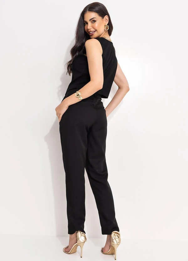 Quintess - Colete Preto em Malha Crepe 14