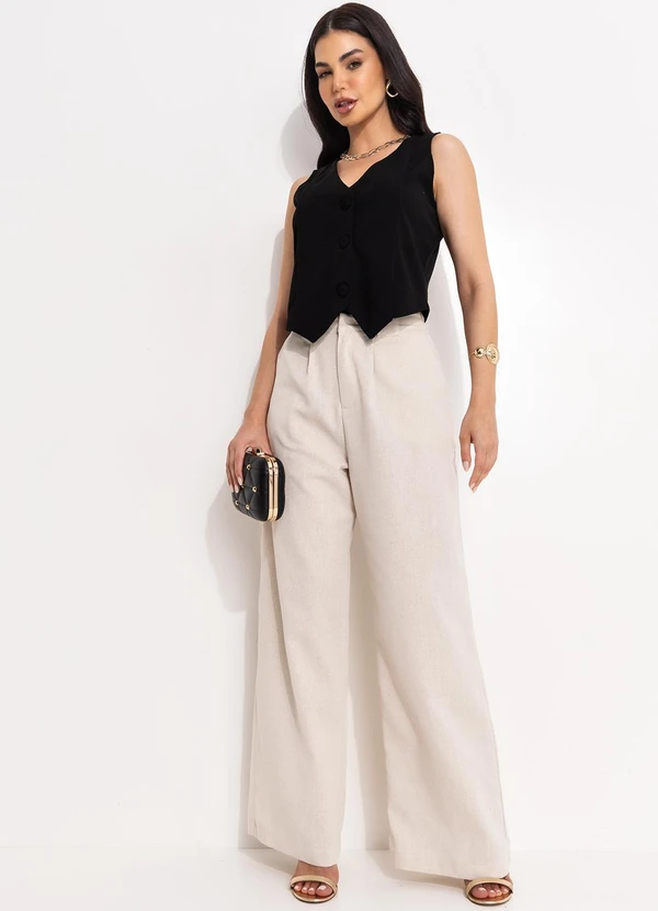 Quintess - Colete Preto em Malha Crepe 12