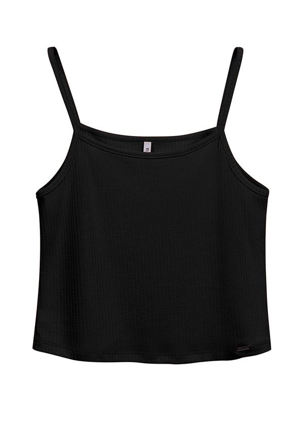 Marialícia - Cropped Regata Feminino Leve Preto