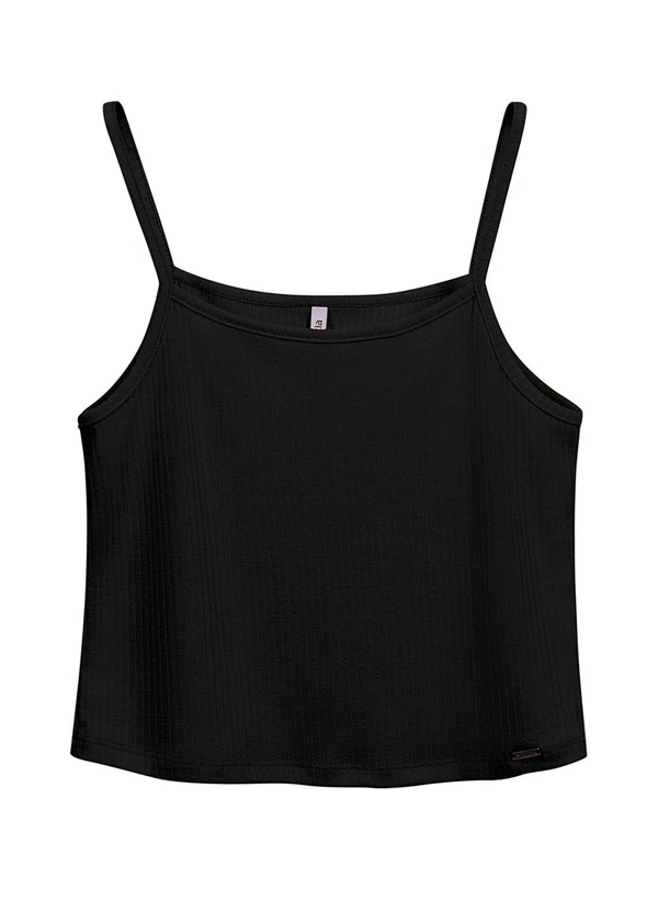 Marialícia - Cropped Regata Feminino Leve Preto