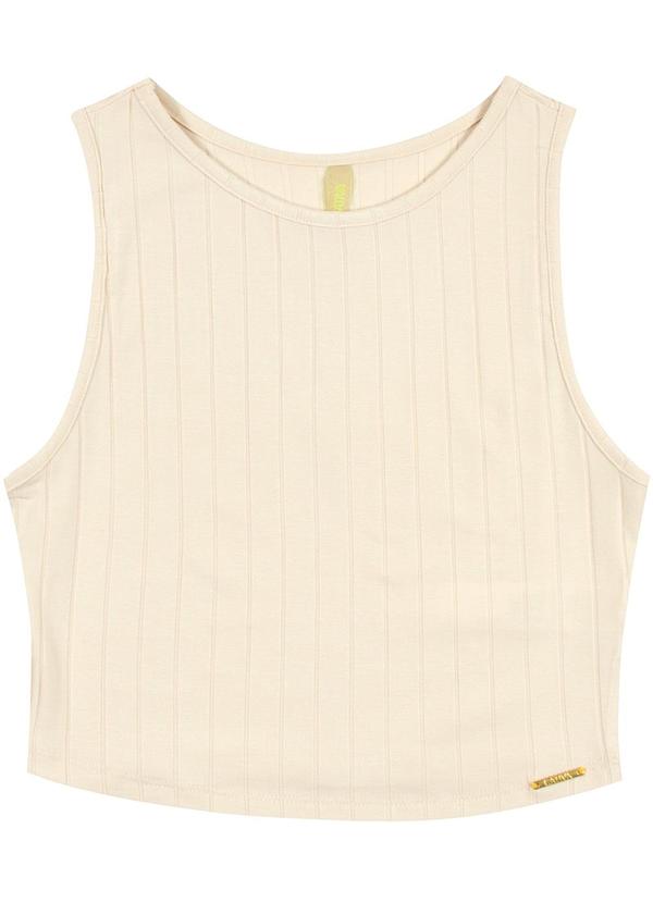 Cativa - Cropped sem Manga Canelado Bege