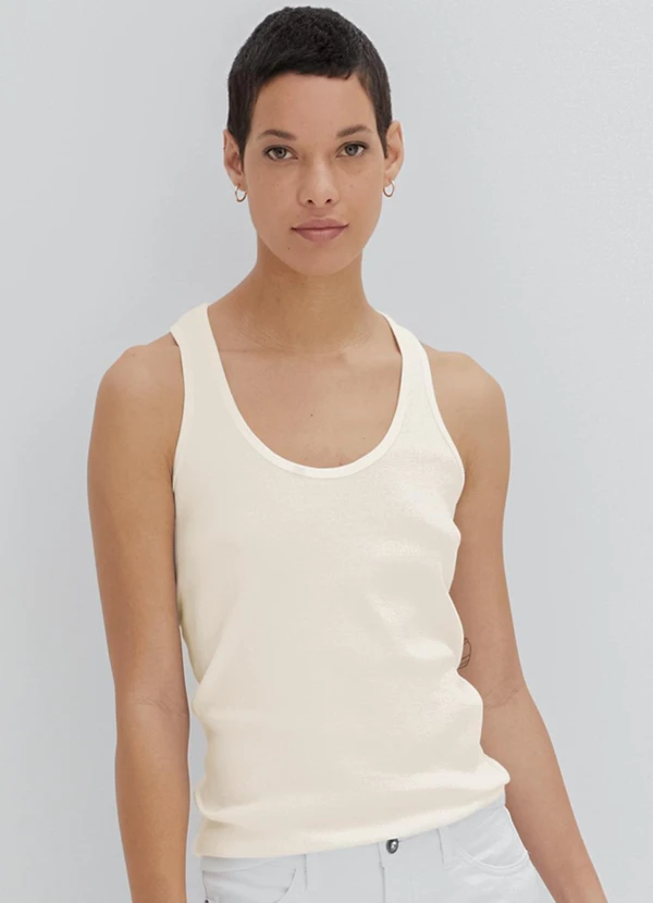 bonprix - Kit 2 Blusas Rosê/Creme em Canelado 3