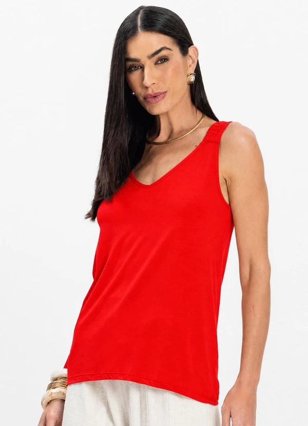 Rovitex - Kit Regata Alça Franzida Feminino Laranja