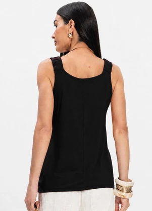 Rovitex - Kit Regata Alça Franzida Feminino Preto - ROVITEX