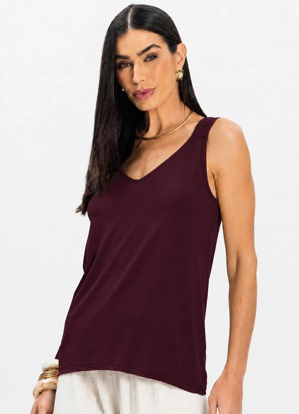Rovitex - Kit Regata Alça Franzida Feminino Roxo