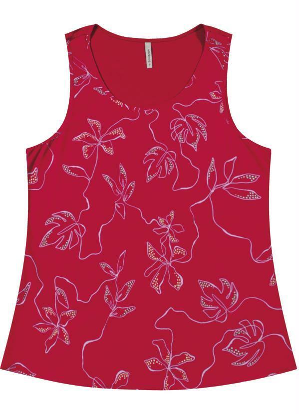Habana - Regata Adulta com Estampa Rotativa Vermelho