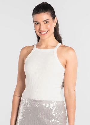 Just Basic - Regata Adulto Ribana Canelada Branco - JUST BASIC