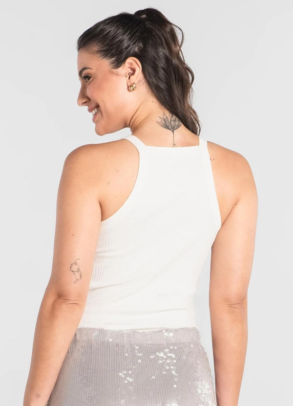 Just Basic - Regata Adulto Ribana Canelada Branco 2