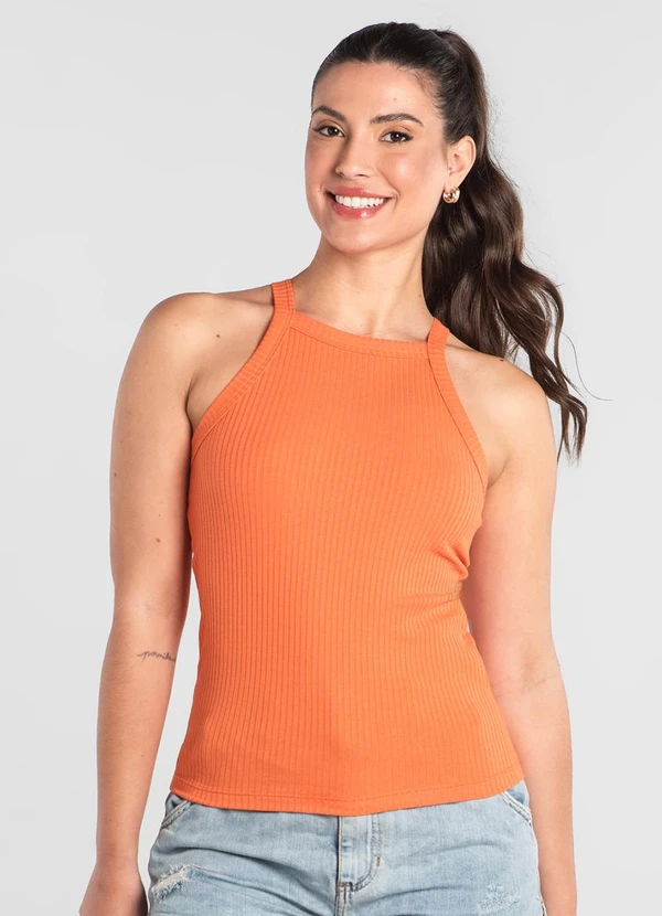 Just Basic - Regata Adulto Ribana Canelada Just Basic Laranja