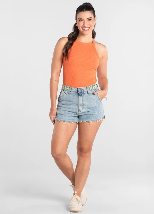 Just Basic - Regata Adulto Ribana Canelada Just Basic Laranja 3