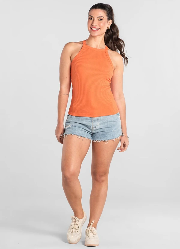 Just Basic - Regata Adulto Ribana Canelada Just Basic Laranja 5