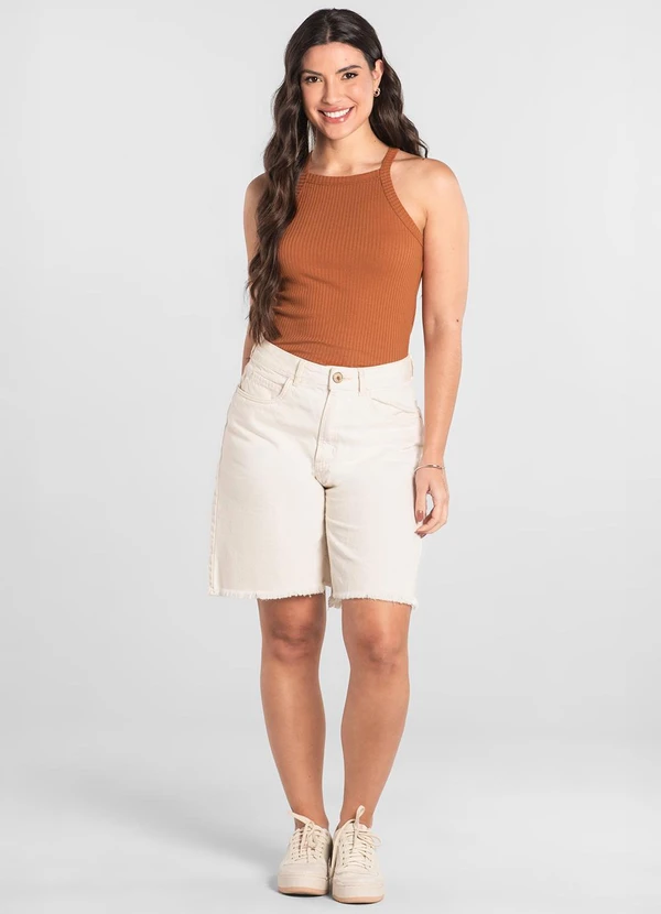 Just Basic - Regata Adulto Ribana Canelada Marrom 3