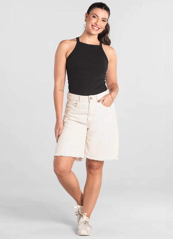 Just Basic - Regata Adulto Ribana Canelada Preto 3