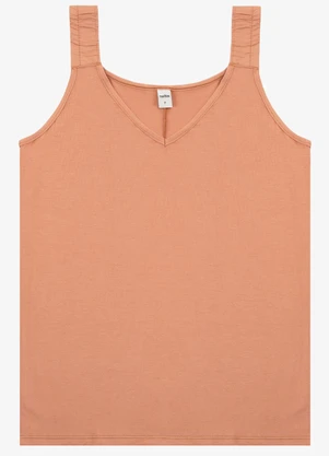 Select - Regata Alça Franzida Feminino Marrom - SELECT