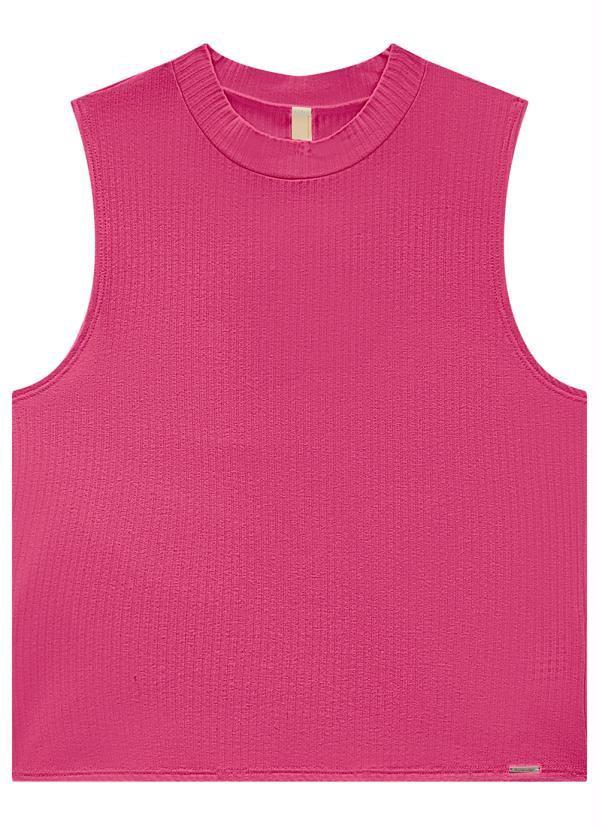 Lunender - Regata Básica Canelada Gola Fechada Rosa
